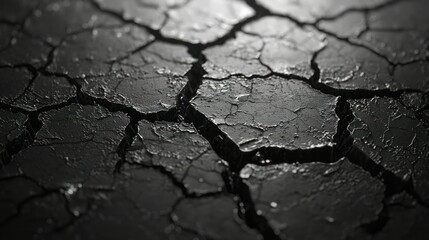 Cracked earth texture, close-up, dry land, background of drought