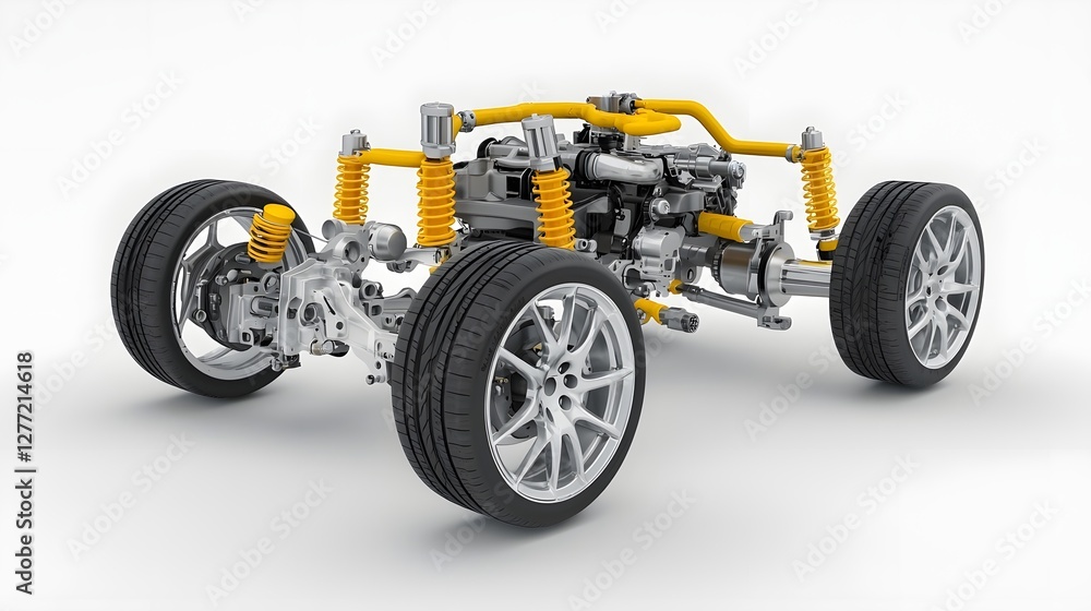 Aufkleber 3D exploded diagram showcasing the intricate components and inner workings of a car s axle and differential system