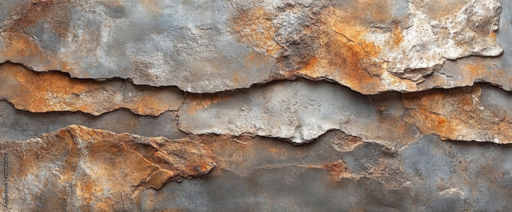 Poster layered abstract texture background featuring rust hues and eroded stone like pattern