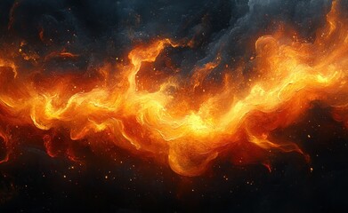 Dynamic Abstract Fire Flames Background with Bold Brush Strokes and Vibrant Hues