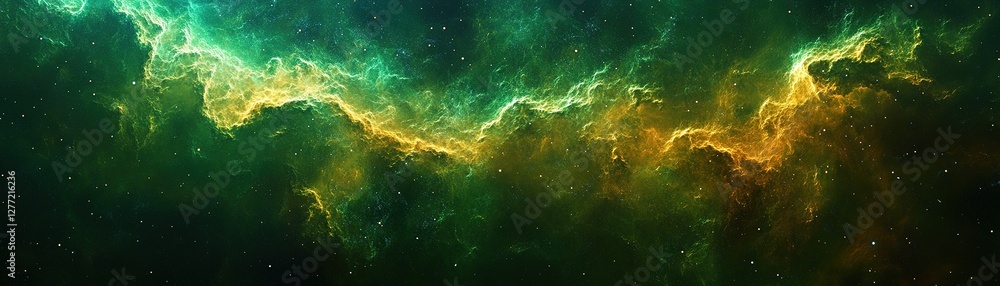 Poster exploring cosmic wonders outer space digital artwork nebula environment wide angle view universe con