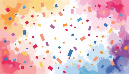 Fototapeta premium Abstract watercolor background with colorful confetti, artistic style, Mega Millions Lottery