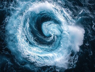 Fototapeta premium Dangerous Blue Whirlpool Cover in Malta