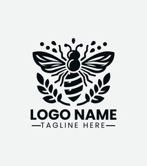 Honey Bee Logo Design, Bee Logo, Honeycomb Logo