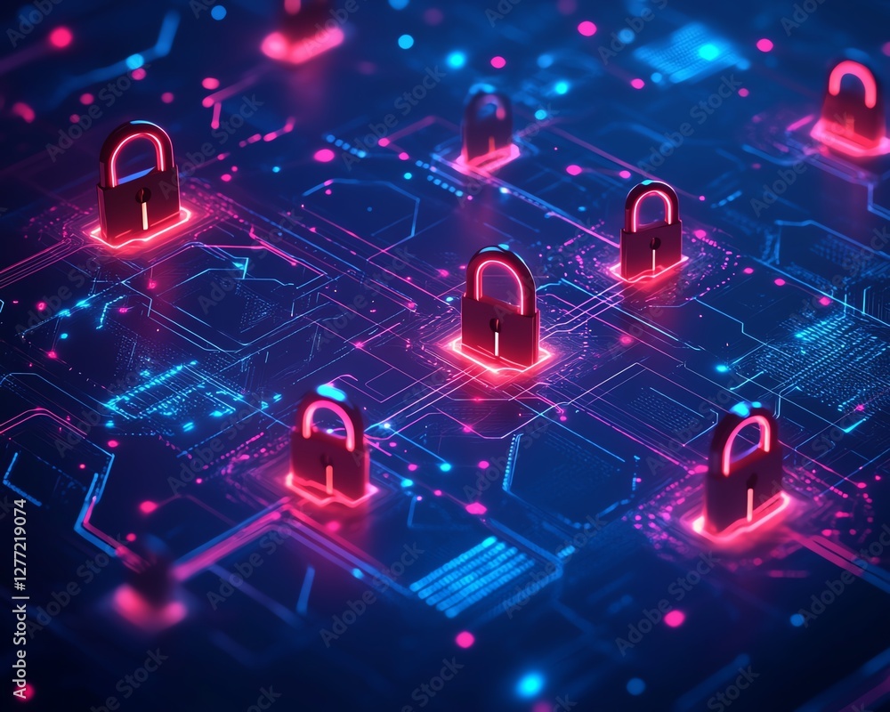 Poster secure tech network concept