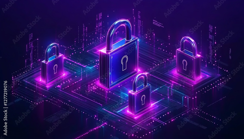 Poster secure tech network concept
