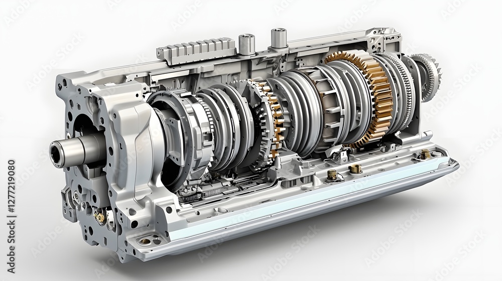 Aufkleber and detailed composition of the inner workings of a car s gearbox showcasing the complex system of g
