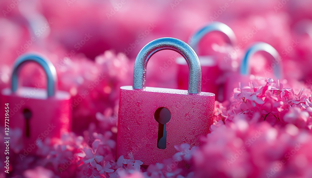 Poster digital security system with multiple padlocks