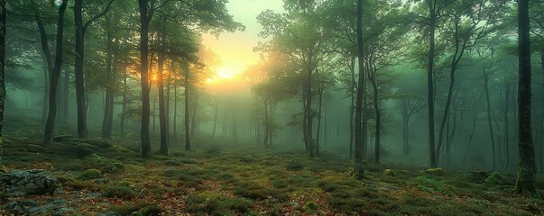 Obraz premium Beautiful Aerial View Over Forest Up High in Spring Background