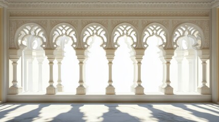 Elegant architectural arches with soft light in a serene space