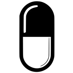 Capsule medicine logo silhouette