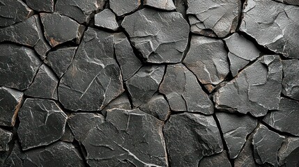 Fototapeta premium Dark Gray Cracked Stone Wall Background