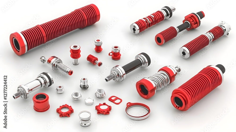 Poster collection of fire hose connectors and accessories in various sizes and shapes including different d