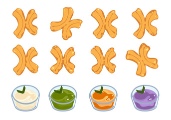 Vector illustration of Thai style fried dough snack 