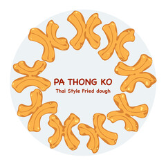 Vector illustration of Thai-style fried dough snack 