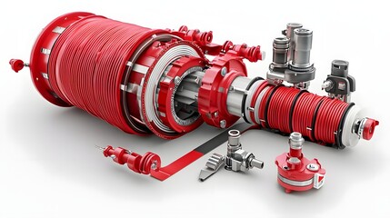 Detailed Cross Section Diagram of a Fire Hose Displaying the Internal Layers Reinforcement Components and Technical Engineering Specifications