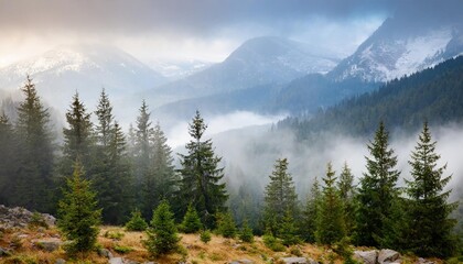 Obraz premium mountain landscape with fog