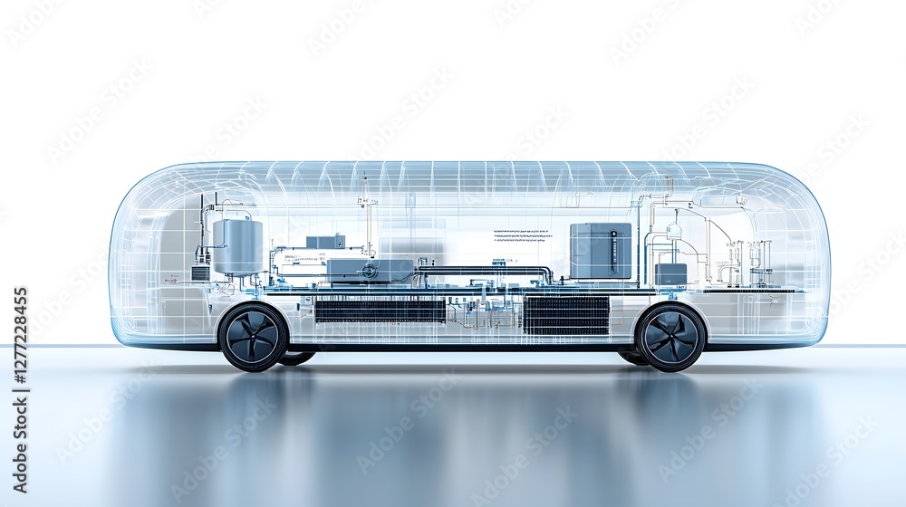 Aufkleber detailed schematic diagram showcasing the inner workings and innovative propulsion system of a cutti