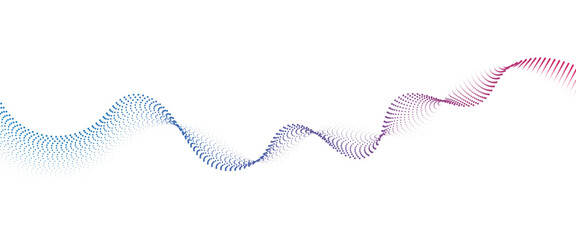Flowing Dot Wave halftone gradient pattern on transparent background	
