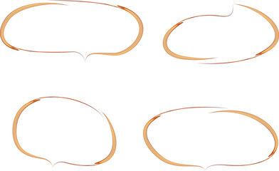 brown orange color doodle abstract dialogue clouds