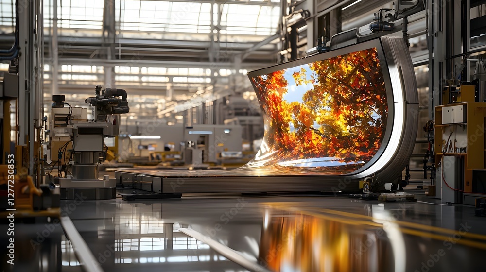 Poster flexible oled display screens being rigorously tested for durability and performance within a state 