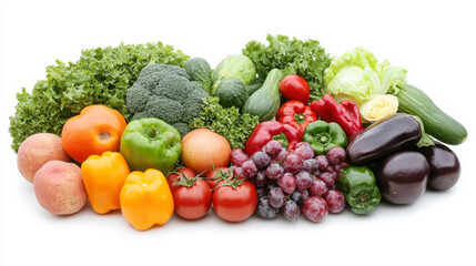 Fresh organic fruits and vegetables assortment for healthy eating and nutrition