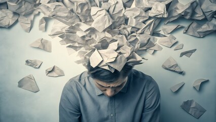 Silhouette portrait of a troubled individual symbolizing mental distress and emotional turmoil perfect for mental health awareness campaigns articles and presentations