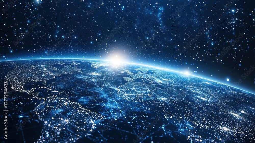 Aufkleber futuristic climate change monitoring system with holographic elements and global visualization in hi