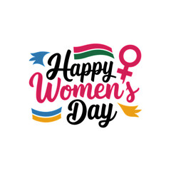 INTERNATIONAL WOMEN'S DAY - MARCH 8 black vector monoline calligraphy banner with swashes isolated on a white background illustration .Vector