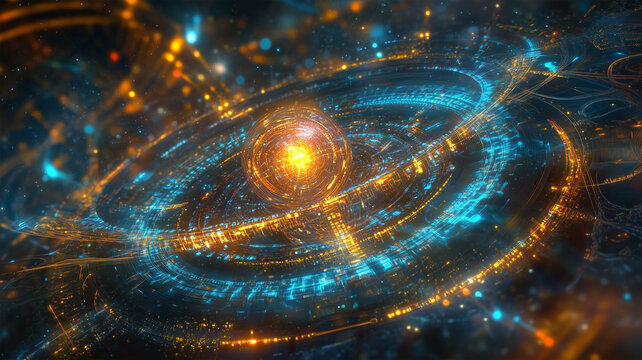 デジタル世界の中心に輝くキュービット、量子コンピュータの未来