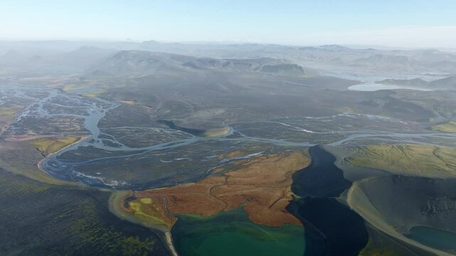 Vast Riverbeds And Black Sands Stretching Near Ljotipollur Lake