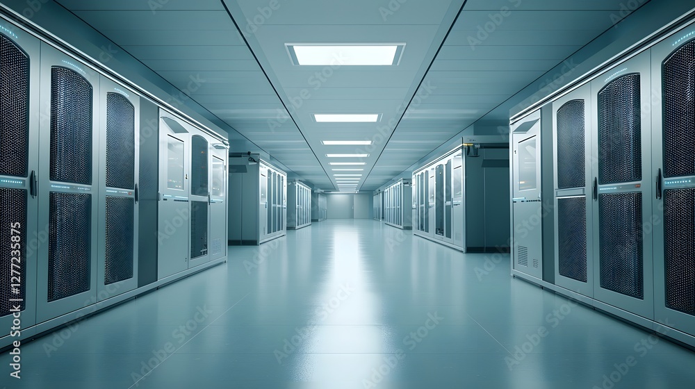 Poster photo of a cooling system used in modern data centers to prevent overheating of servers and other cr