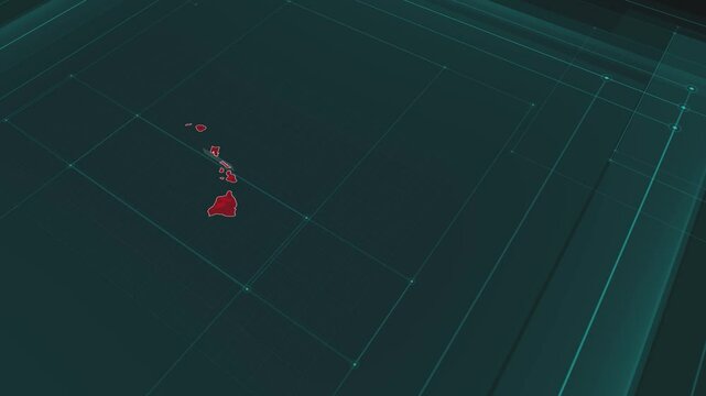 Zoom in to the map of Hawaii state, with text and textless