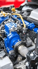 Obraz premium photo showcasing the intricate cooling system of a truck engine