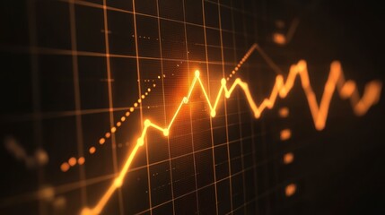 Rising Graph on Digital Display