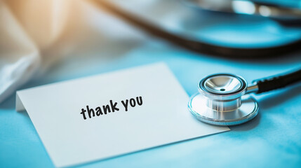 Appreciation card with stethoscope for medical professionals