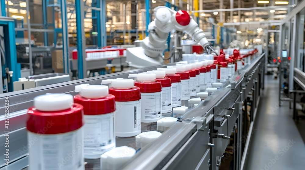 Aufkleber robotic automation in the production of fire extinguishing agents at a state of the art industrial p