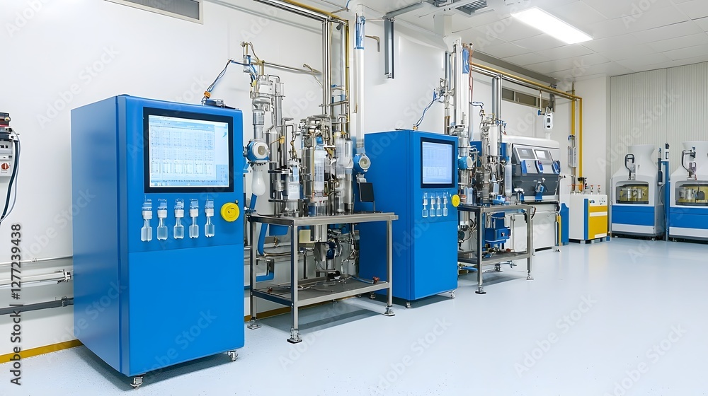 Aufkleber Sophisticated industrial facility with specialized equipment and machinery for the conversion of liquid oxygen into gaseous form and the subsequent storage and distribution of the processed gas