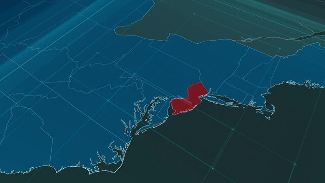 Zoom in to the map of New Jersey state, with text and textless