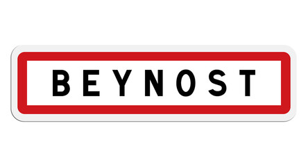 Panneau de sortie d'agglomération de Beynost, France