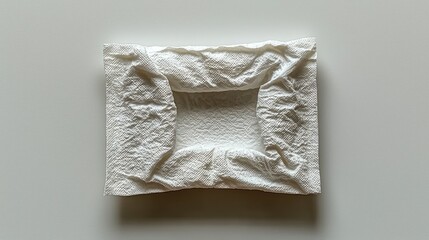 Folded tissue paper on light gray surface