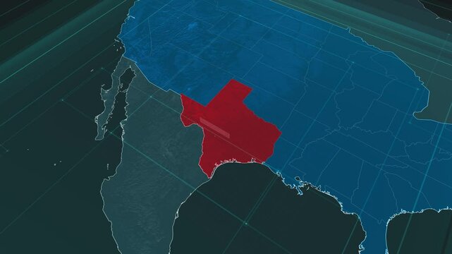 Zoom in to the map of Texas state, with text and textless
