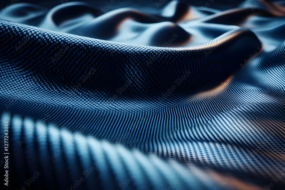 Aufkleber abstract dark blue geometric pixel grid texture wavy surface pattern 3d render