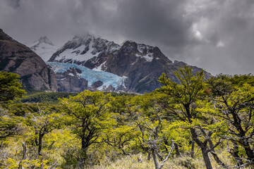 Piedras Blancas Glacier in El Chalten, Argentina high resolution photo. The image features the...