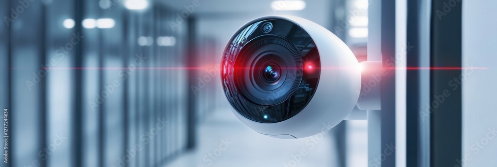 Aufkleber high-resolution video camera featuring motion detection technology in a modern environment