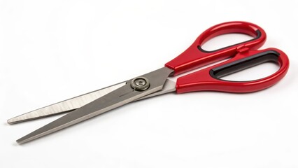 Obraz premium Red Scissors on White Background