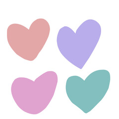 Set love handrawn art lines doodles 