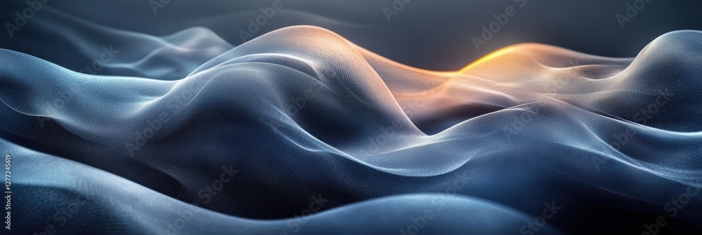 Poster smooth curved shapes on dark gray background create an abstract visual effect