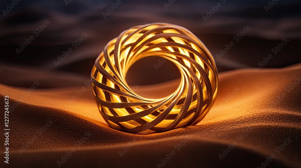 Poster luminous sphere with complex patterns on a textured surface for abstract concept