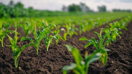 Toxic fertilizer harming crops and soil. Featuring yellowing plants and cracked earth